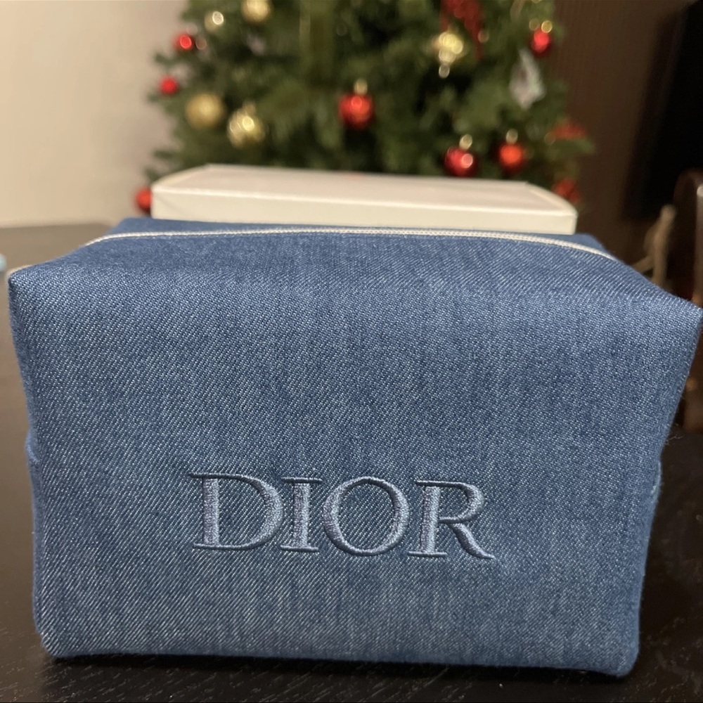 Dior Blue Denim cosmetic Bag